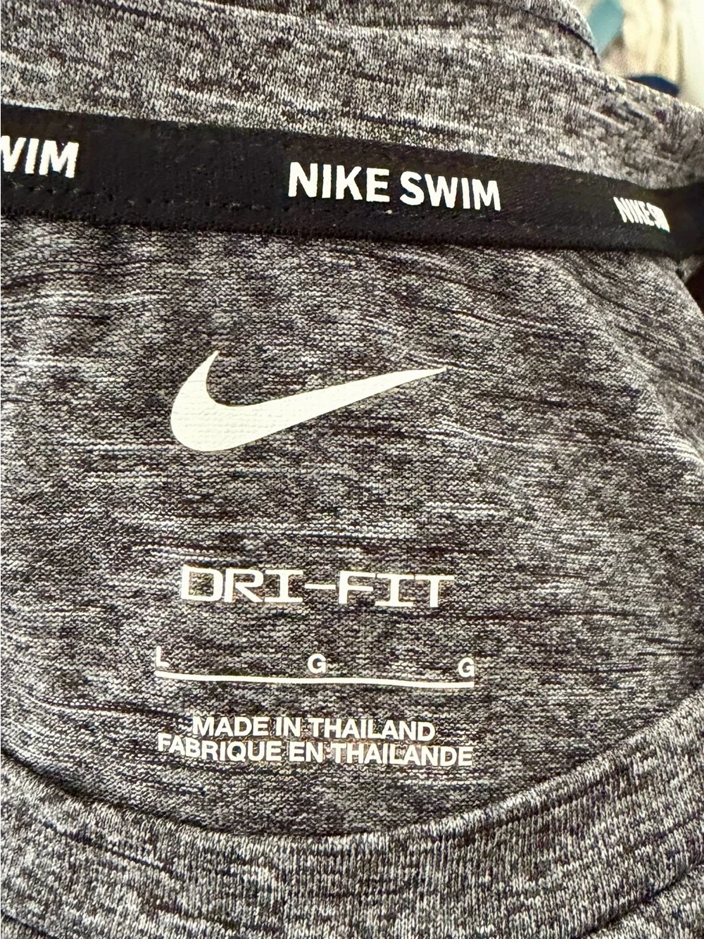 Nike Gray Heather Short Sleeve Athletic Tee with White Swoosh